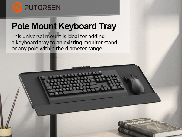Pole Mount Keyboard Tray