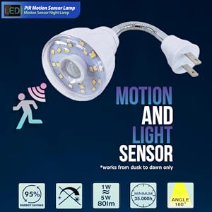 shopn5 led night light motion sensor outlet plug-in ac flexible