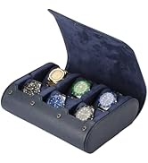HUYUTAWE 6 Slots Watch Case - Luxury Watch Roll 6 Slots Travel Box Recycled Leather Storage and D...