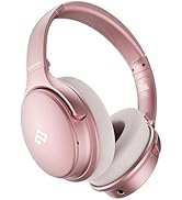 INFURTURE Pink Headphones Over Ear Headphones Active Noise Cancelling Bluetooth Headphones, Deep ...