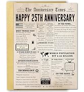 FANCYLUCKY Jumbo 25th Anniversary Card for Husband Wife Couples, Big 25 Year Anniversary Card Gif...