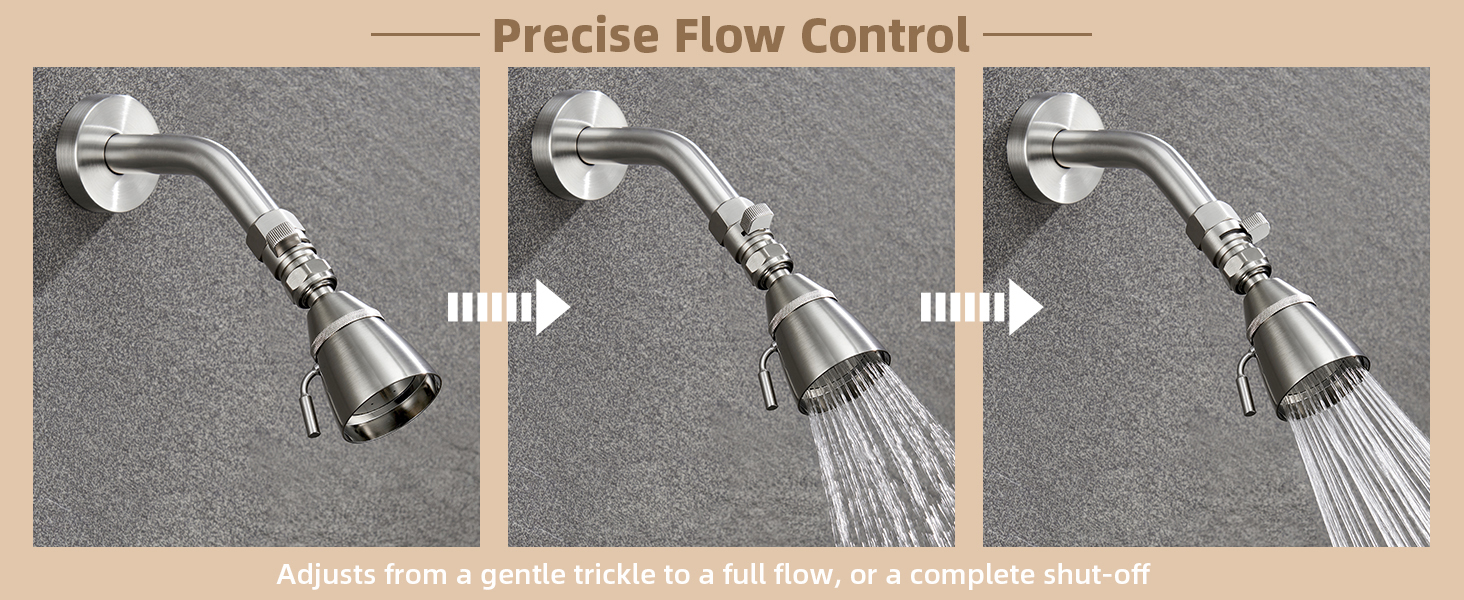 SHOWER FLOW CONTROL VALVE BRUSHED NICKEL