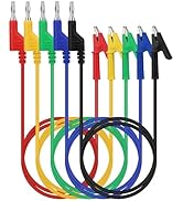 SWANLAKE 5-Piece Banana Plug to Alligator Clip Test Leads, 1000V 15A 3.5ft/1M Multimeter Electric...