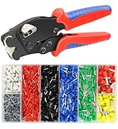 HKS Ferrule Crimping Tool Kit AWG 30-5 - Fixable Range with 1200PCS Red Copper Terimnals, Square ...