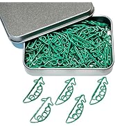 Cute Paper Clips, 60 PCS Pea Shaped Paper Clips Animal Bookmarks Clips, Assorted Colors, Fun Offi...