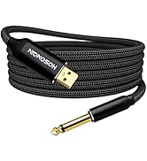HOSONGIN USB Guitar Cable, Guitar 1/4 Inch TS to Computer USB Interface Cable Adapter for Instrum...