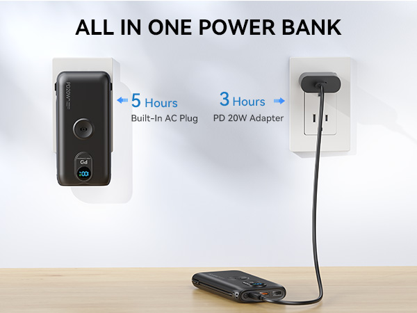 Built-in plug battery pack, easy to charge at hotel or airport.