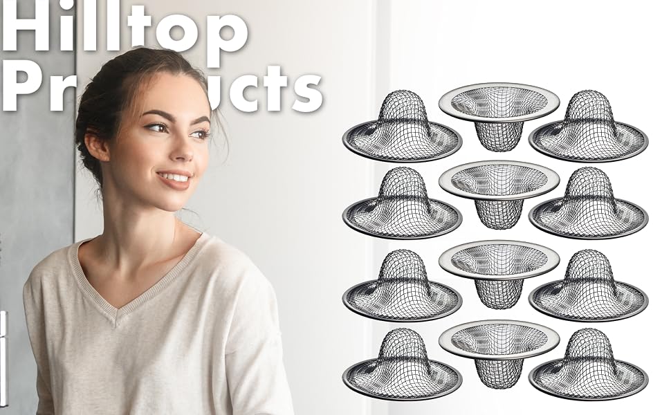 12 Pack Mesh Bathroom Sink Strainer