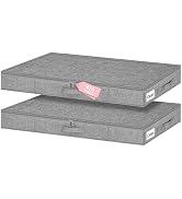 Low Profile Under Bed Storage Containers, 4" Tall Underbed Storage with Rigid Sidewalls &amp; Bottom,...