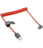 Alvin's Cables Right Angle Micro HDMI to HDMI Cable 8K@60Hz 4K@120Hz, Braided Coiled HDMI 2.1 for...