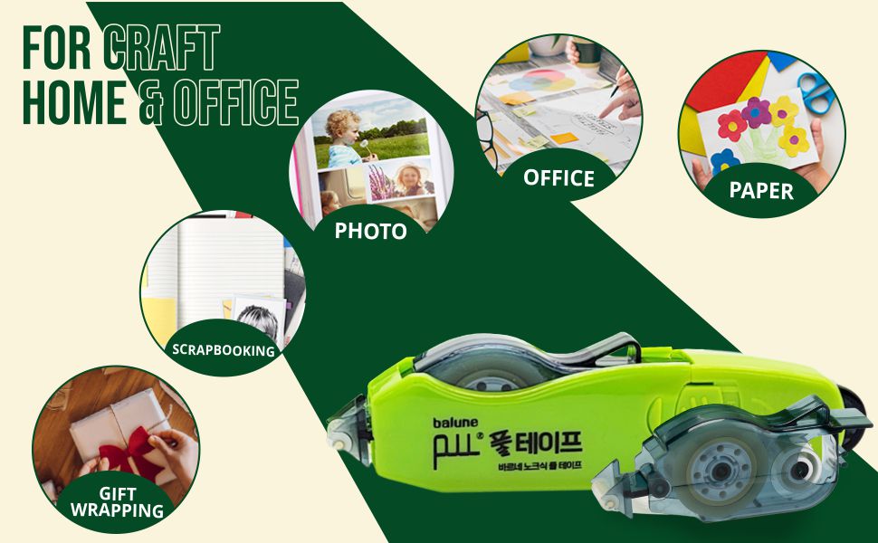 Double Sided Tape with Retractable Dispenser Roller