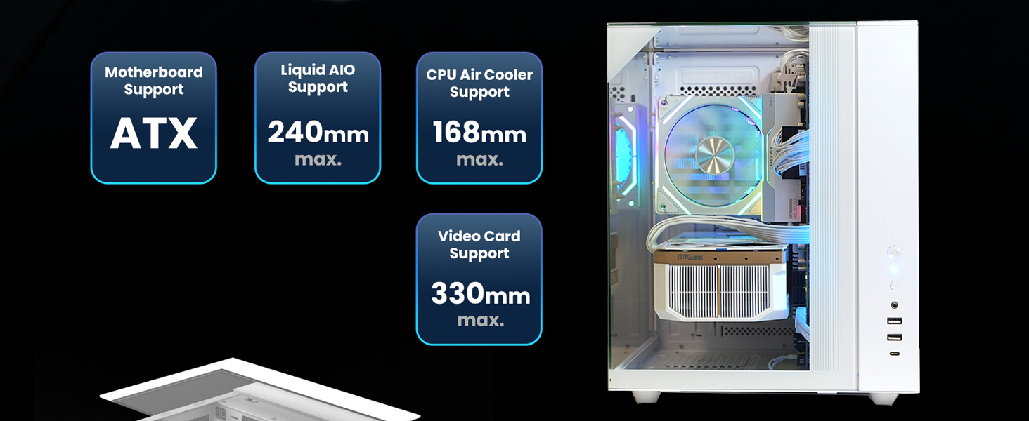 Zalman ZQBE ATX Mid Tower Gaming PC Case