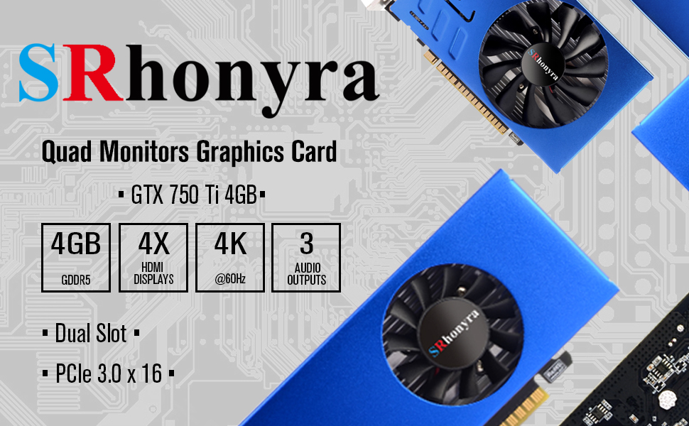 SRhonyra SR75T4H41 GTX 750 TI 4GB GDDR5 multiple display graphics card