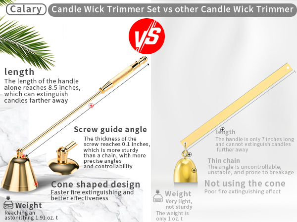 calary Candle Wick Trimmer, Candle Snuffer and Wick Dippe