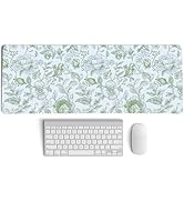 PaJiaNi Sage Green Chinoiserie Mouse Pad,Sage Green Floral Desk Mat,XL Large Greens Floral Preppy...