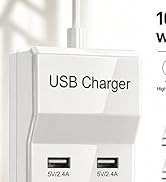 MAUSLGE 10-port USB charging station white multi-device charger block