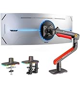 NB ERGONOMIC RGB Gaming Monitor-Arm for Flat/Ultrawide/Curved Monitors 32 to 60 inch, Heavy Duty ...