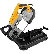 Hoteche Portable Band Saw 10-Amp 5-Inch Cutting Capacity Variable Speed Compact Band Saw with Sta...