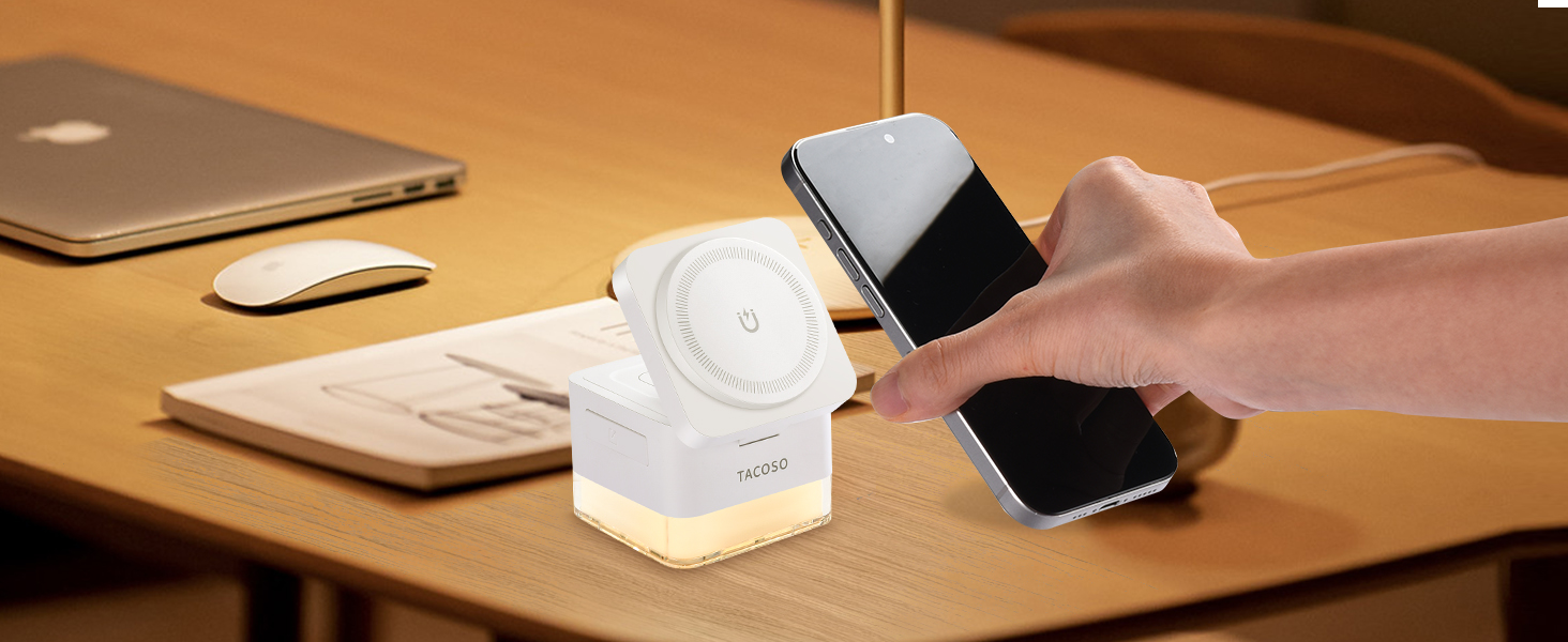 Wireless Charger Charging Station Cube 3 in 1 MagSafe Charger Stand for iPhone AirPods Apple Watch