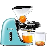 Masticating Slow Juicers, Fretta Wide Feeding Chute Cold Press Juicer, BPA-Free, Celery Juicer Ex...