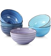 Selamica Ceramic 24 Oz Cereal Bowls Set, Deep Soup Bowls, 5.9 Inch Porcelain Kitchen Bowls for Pa...