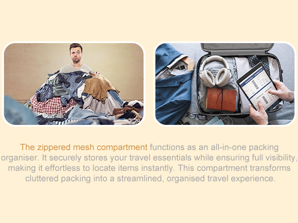 Zipper mesh compartment