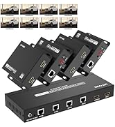 MT-VIKI 4K 60Hz 1 in 4 Out HDMI Splitter Over Cat6 Ethernet 1x4 1x8 w/Loopout &amp; IR, Supports POC ...