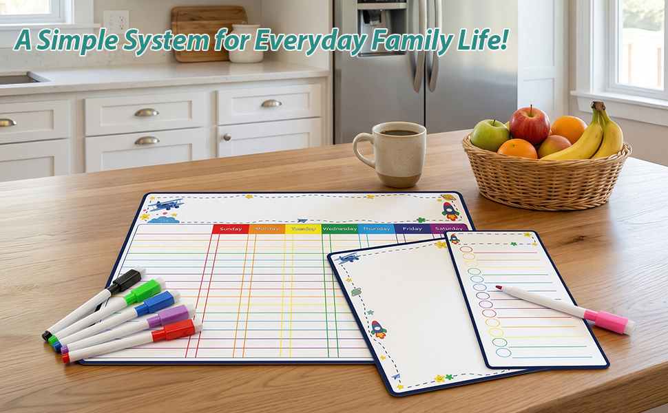 chore chart whiteboard for kids, teens, adults