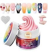 GELLAKTIK 60g Solid Builder Nail Gel with 3D Sculpting Mold, Non-Sticky Hand Carving Gel for Nail...