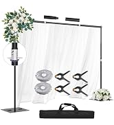 GLOSHOOTING Heavy Duty Backdrop Stand, 10x10ft Adjustable Photo Background Support System Kit wit...