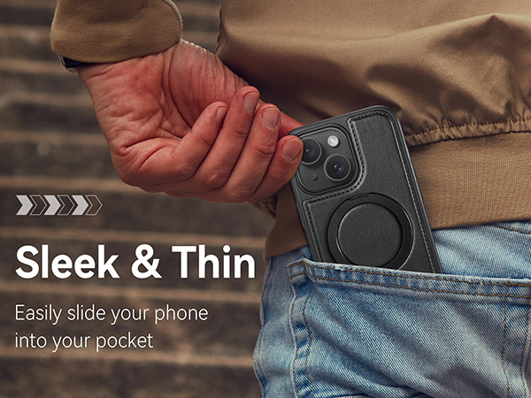 case with stand pu leather compatible with magsafe