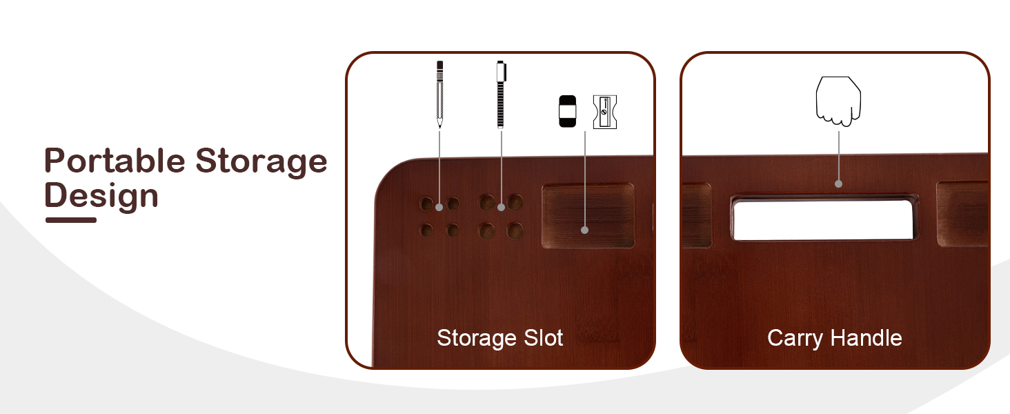 user friendly portable carry handle design and pencil holder eraser storage slot