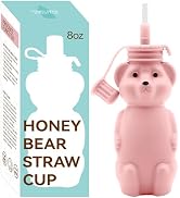 Mootikar Honey Bear Silicone Straw Cup, Babies Water Drinking Cup, 8-Ounce Therapy Sippy Bottles ...