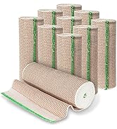 Elastic Bandage Wrap with Self-Closure [Pack of 10] 6 Inch Comfort Athletic Compression Roll, 5 Y...