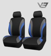 CAR PASS Line Rider Sporty Front Seat Covers, Blue Car Seat Covers Two Front Seats Only, Airbag C...