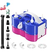 Electric Balloon Pump, 3-in-1 Portable Air Pump for Inflatables and Balloons, Dual Nozzle Balloon...