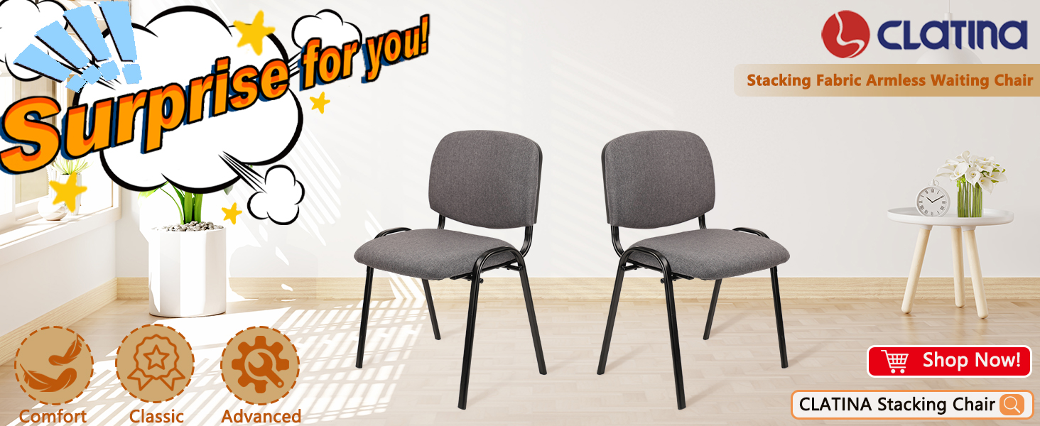 Stackable Waiting Room Chairs CLATINA Stackable Armless Waiting Chairs Conference Guest Reception