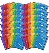 Jumlys 72 Packs Pencil Pouch for 3 Ring Binder, Bulk 3-Holes Zipper Pencil Pouches in Assorted Co...