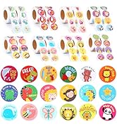 8000Pcs Reward Stickers for Kids Classroom 16 Rolls Fun Animal Motivational Stickers for Teacher ...