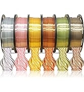 1.75mm Silk PLA Filament 6 in 1 Bundle Pack, 6 Metallic Shiny Colors: Gold/Silver/Copper/Bronze/C...