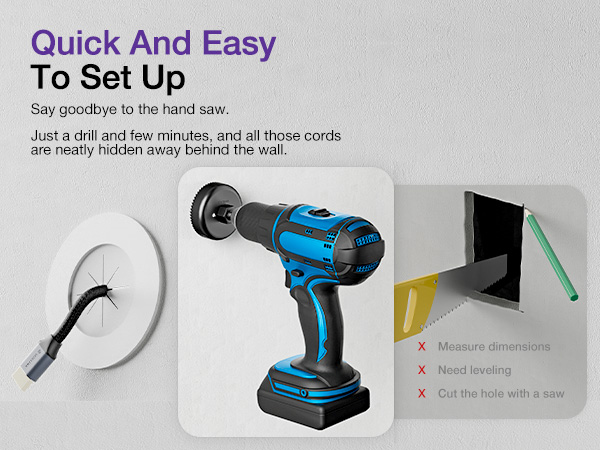 tv wall cable pass through kit