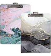 Fashion Clipboard (2 Pack), Standard A4 Letter Size, 12.5" x 9", Wooden Clipboard, Low Profile Cl...