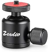 Zeadio Tripod Mini Ball Head, with 1/4" 3/8" Screw Ball Head Tripod Mount for Cameras, DSLR, Mono...