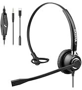 Weatwo Wired Headset, 3.5mm/USB-C Computer Headset with Noise Cancelling Microphone for PC Laptop...