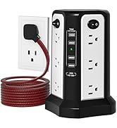 10FT Extension Cord with Multiple Outlets|PASSUS Surge Protector Power Strip with USB C(PD18W) Po...