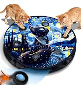 KiwiLove Interactive Cat Toy with Motion Activated Ball &amp; 7-Hole Play Mat, Hide and Seek Exercise...