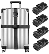 collwait Luggage Straps for Suitcases, Black - Premium Quality Polyester Material, TSA Approved, ...