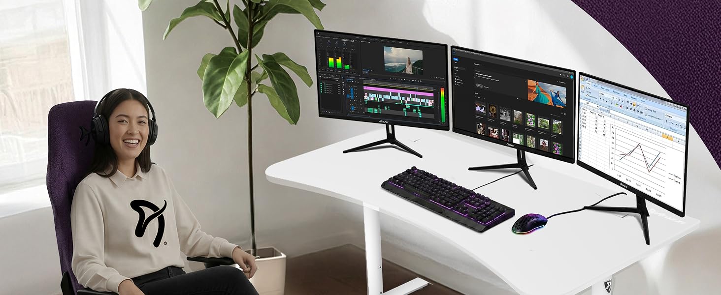 Gaming PC desk with durable top &amp;amp; reinforced legs