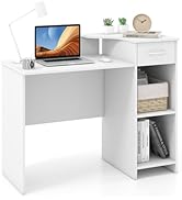 Giantex Computer Desk with Storage, Modern PC Laptop Table with 5-Position Adjustable Shelf, Draw...