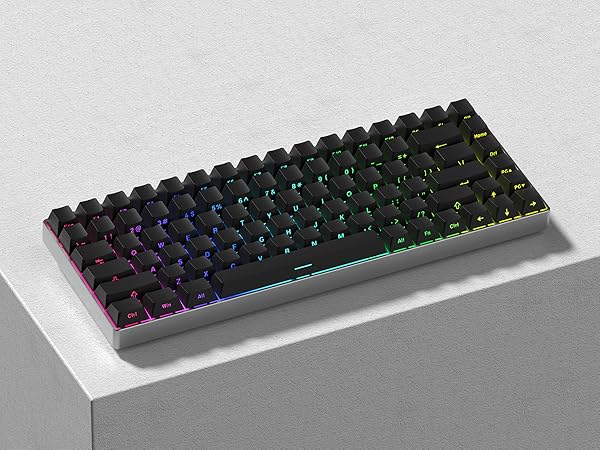 womier white PBT keycap set,shine through keycaps 60 75 percent